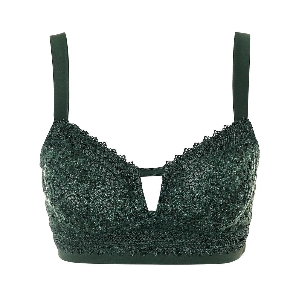 Free People Intimately, Size Small, Green Anabelle Bralette, Comfy, Lace, Boho